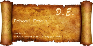 Dobosi Ervin névjegykártya