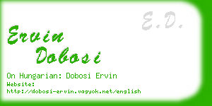 ervin dobosi business card